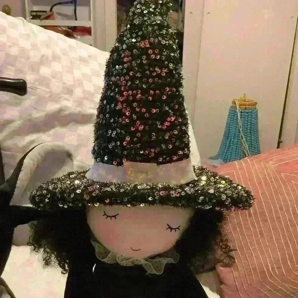 Halloween shelf sitting dolls cat bar witch handmade - Picture 15 of 15